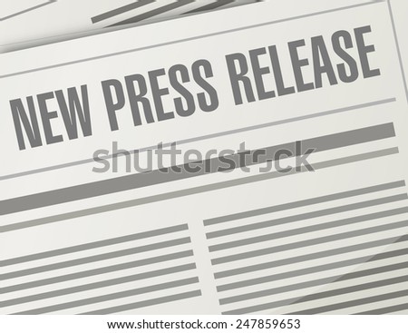 new press release illustration design over a newspaper background