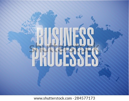 business processes message sign concept illustration design over a blue background