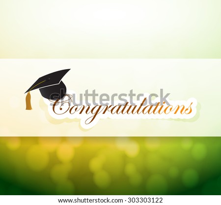 graduation. congratulations bokeh light sign illustration design background