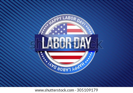 labor day seal sign illustration design graphic background