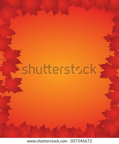 orange autumn border leaves illustration design over an background