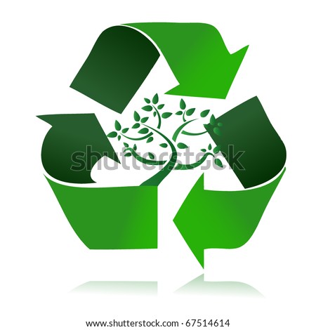  conceptual recycling symbol and green tree vector file also