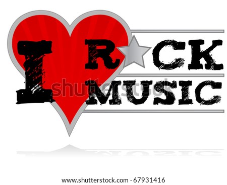i love music backgrounds. stock photo : I love rock