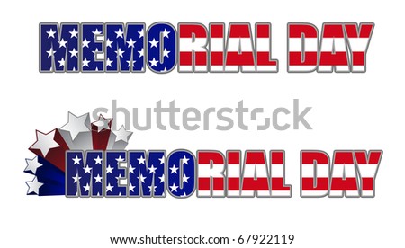 An illustration for Memorial Day with the American flag isolated over white