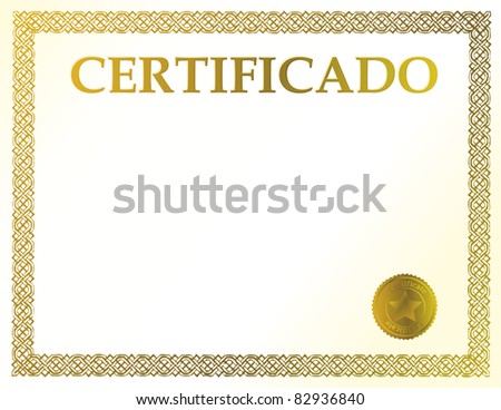 Spanish blank certificate. Ready to be filled with your individual text.