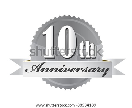 stock photo 10th anniversary seal illustration design on white