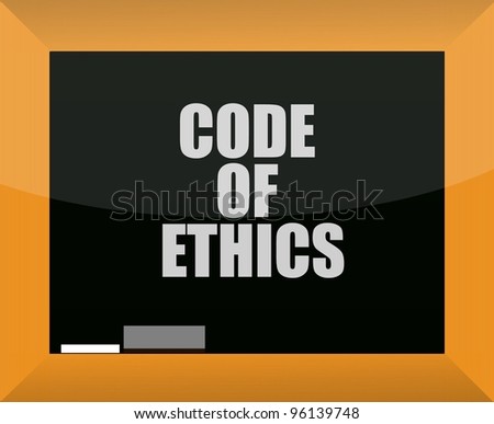 Code of ethics blackboard illustration design over white