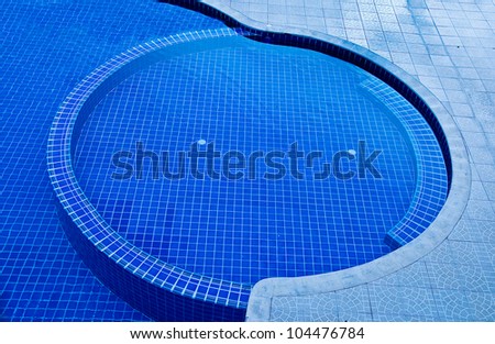 The Swimming pool with mixed blue tile mosaic