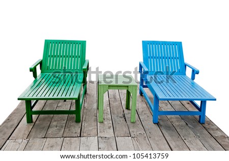 The Color of long chair isolated on white background