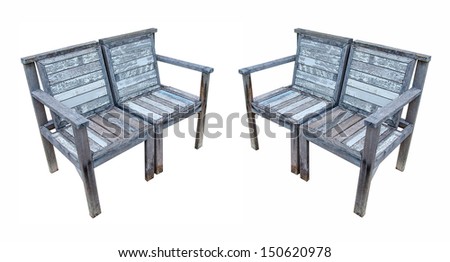 Couple of  wood chairs isolated white background