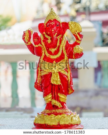 Nakornnayok, THAILAND - 6 October 2013 : The Hindu god that whose head is an elephant head. He is a god of knowledge and success.