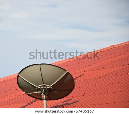 The Satellite on red roof