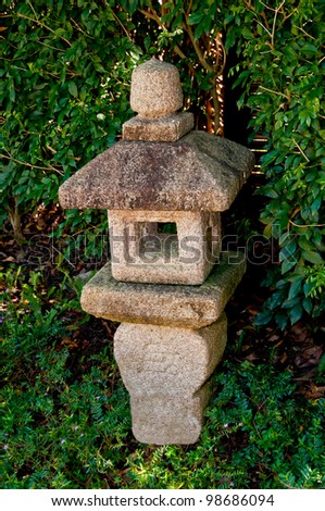 The Lantern rock of japan style in the garden