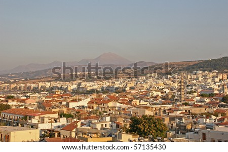 General view of Rethymno, venetian style city in Crete, Greece