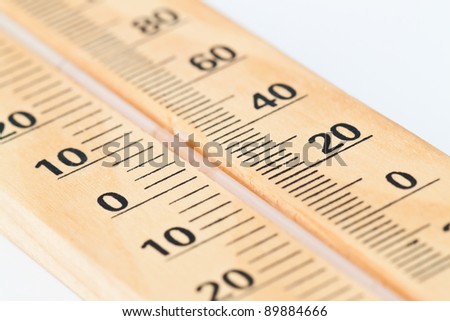 wooden thermometer isolated