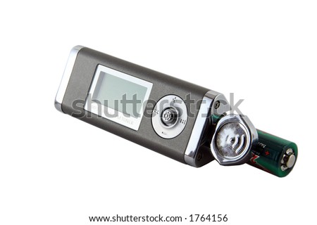 Battery  Players on Mp3 Player Wtih Battery 1 5 V Stock Photo 1764156   Shutterstock