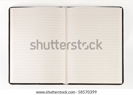 blank page of note book on white isolate,good used for web or background