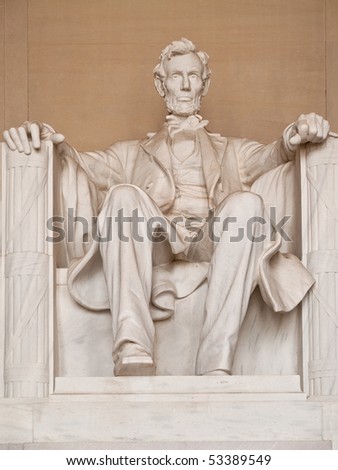 Statue of Abraham Lincoln at the Lincoln Memorial Washington DC USA