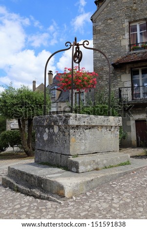 Old Water Well in Vezelay, France, World Heritage Site by UNESCO