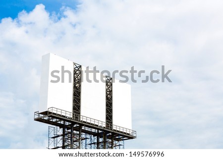 Blank big billboard over blue sky, put your own text here