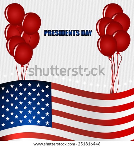 Happy Presidents Day. Presidents day banner illustration design with american flag.