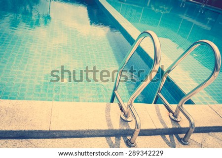 Swimming pool with stairs ( Filtered image processed vintage effect. )