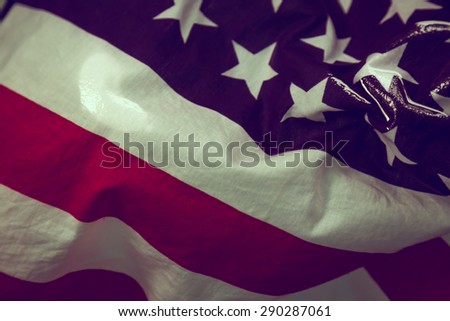 American flag in water ( Filtered image processed vintage effect. )