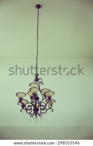 Beautiful crystal chandelier ( Filtered image processed vintage effect. )