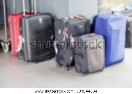 Abstract blur   Suitcases and travel bag