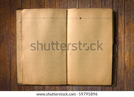 Old book (Ancient book) on wood wall