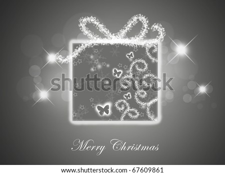 Christmas and New year present box on gray background.