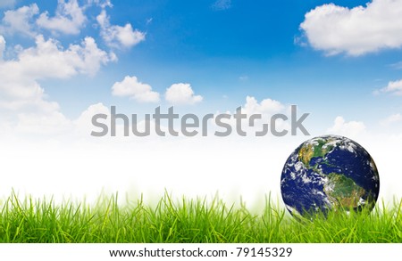 Earth in Fresh spring green grass