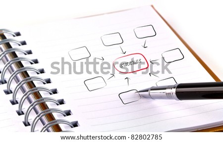 Open note book with pen write business plan