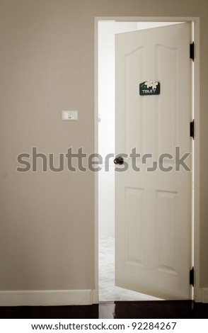 White door is slightly open