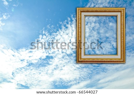 Blue Sky with Gold Picture Frame