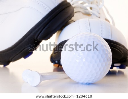 Golf ball tee,s and shoes