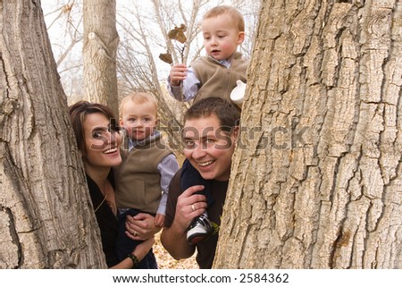A family having some fun in nature