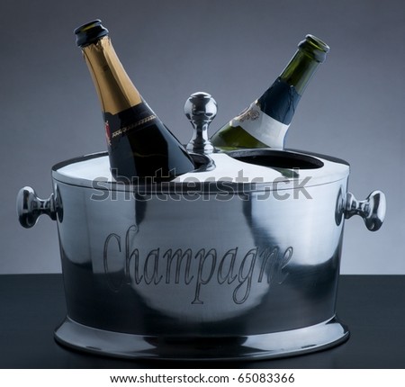 Ice cooler with champagne