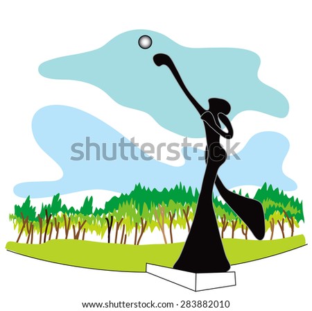 Shadow man cartoon symbol play putt the weight  games in the field
