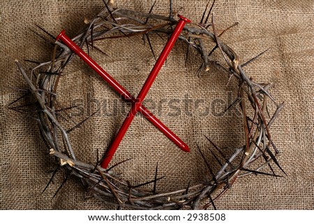 crown of thorns with nails