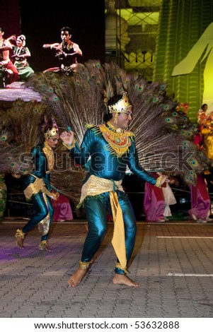 KUALA LUMPUR, MALAYSIA - MAY 21 : Participant performing a dance during the rehearsal of Colours of Malaysia Festival May 21, 2010 in Kuala Lumpur Malaysia.