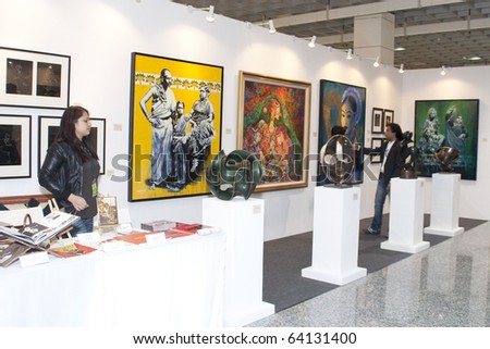 KUALA LUMPUR - OCTOBER 30 : Works of art in exhibition during The Art Expo Malaysia, international exhibition of modern and contemporary art October 30, 2010 in Kuala Lumpur, Malaysia.