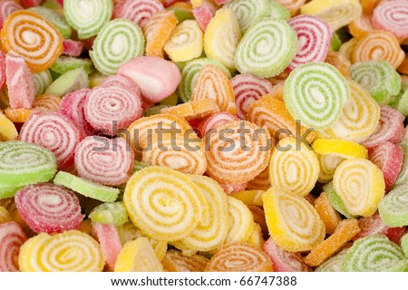 Colorful Candy With Sugar On Top as Texture Background