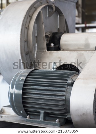 Electric motor as part of industrial ventilation system.