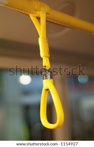Holding strap on modern city bus