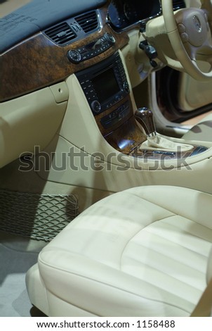 Interior of luxury limousine
