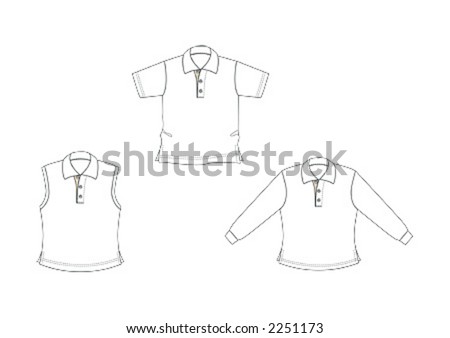 polo shirt outline. outlined polo-shirts.