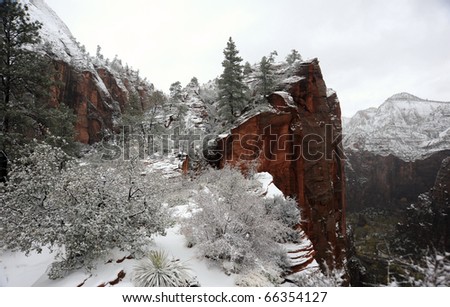 Angel\'s Landing Trail Hike During Winter in Beautiful Zion National Park