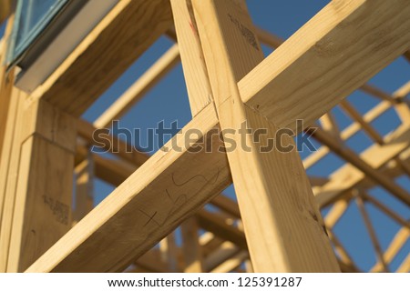 House buliding wooden frame work