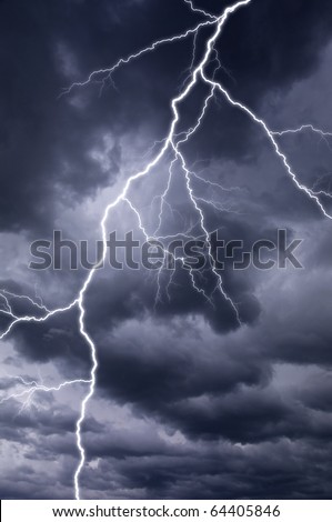 Dark thunderstorm with lightening